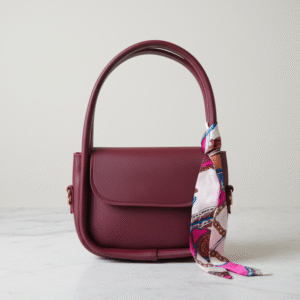 Maroon Luxe Curve Bag